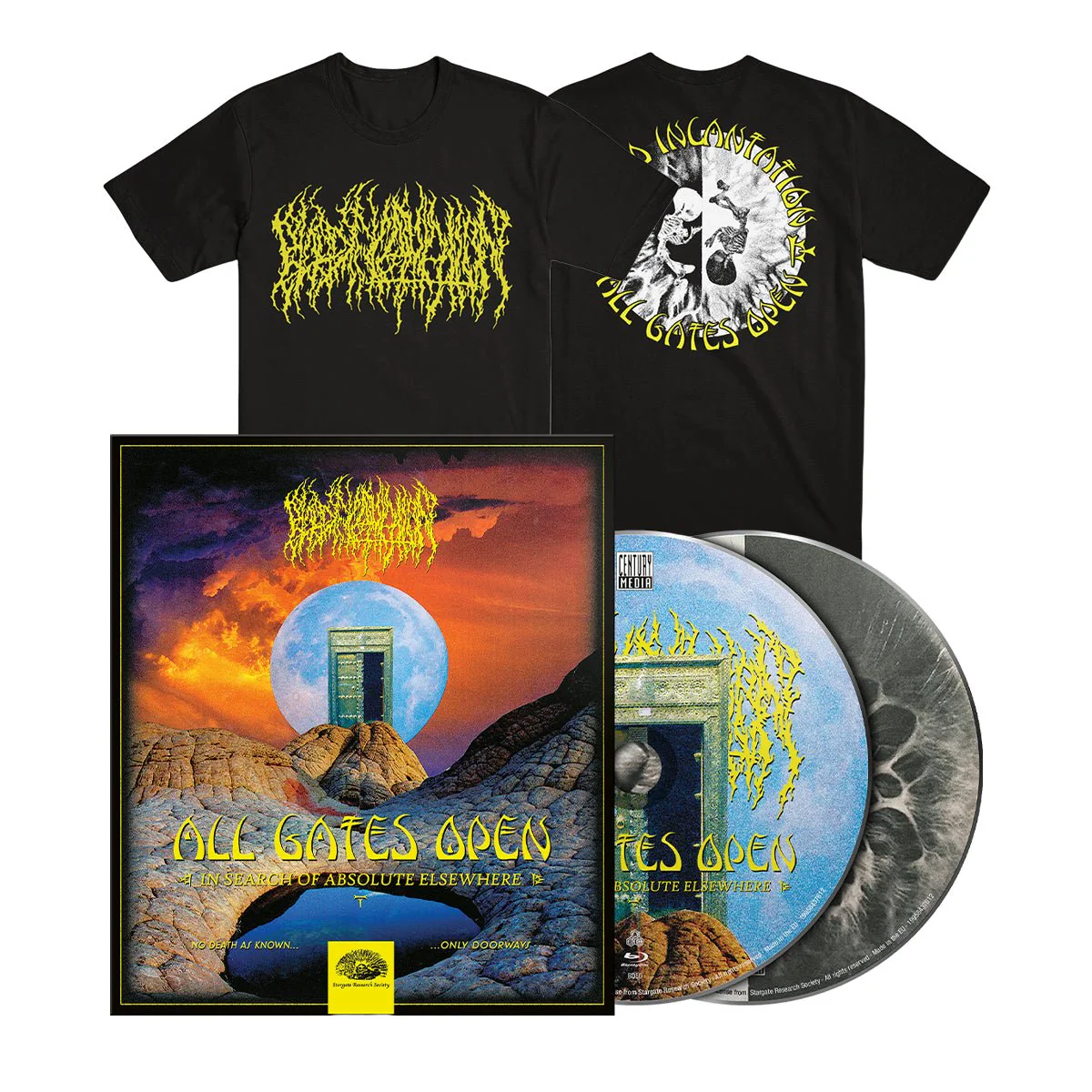 BLOOD INCANTATION "All Gates Open" CD + Blu-Ray + T-Shirt Bundle