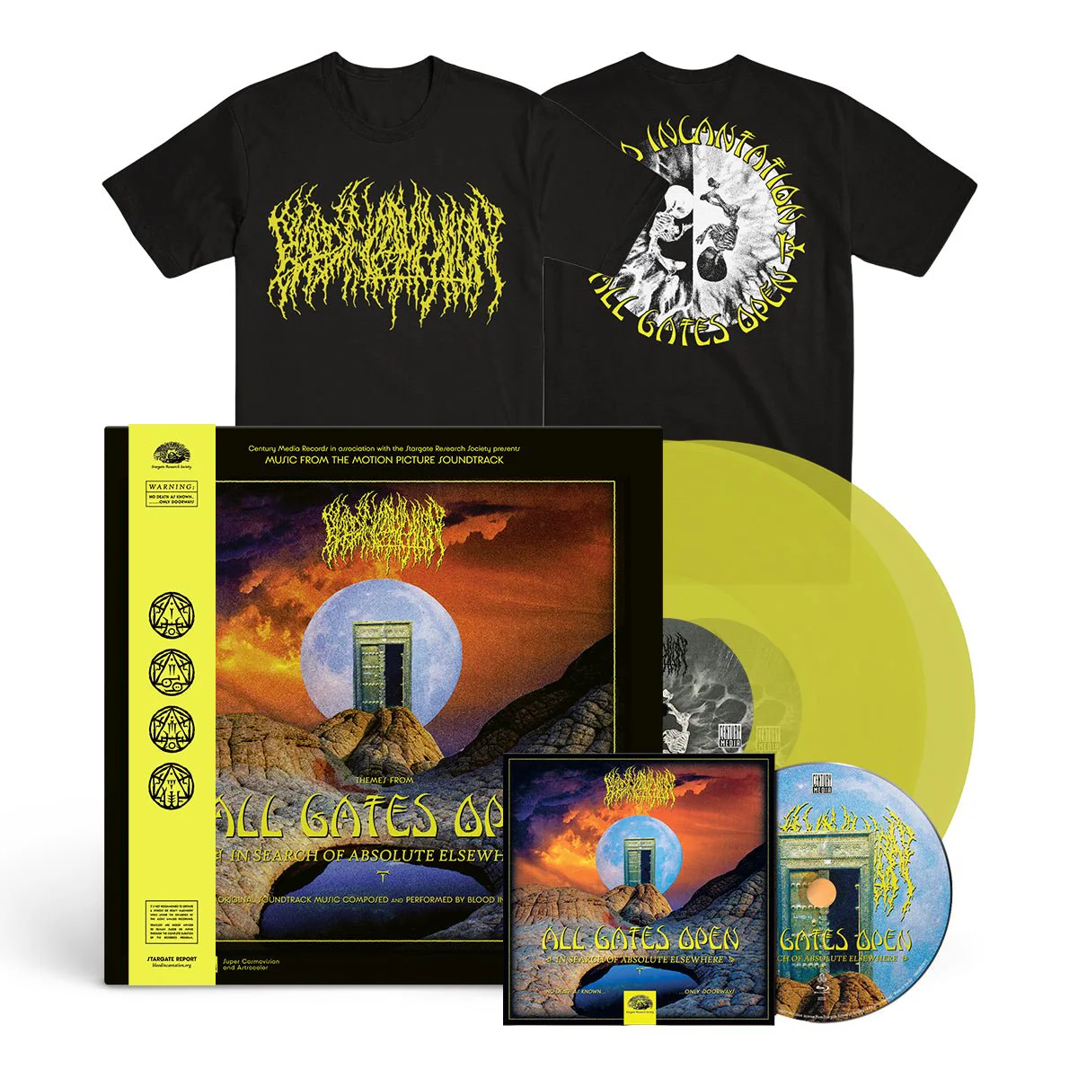 BLOOD INCANTATION "All Gates Open" 2xLP + Blu-Ray + T-Shirt Bundle