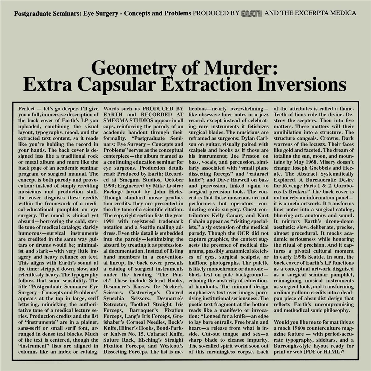 EARTH & BLACK NOI$E "Geometry Of Murder: Extra-Capsular Extraction Inversion" 2xLP