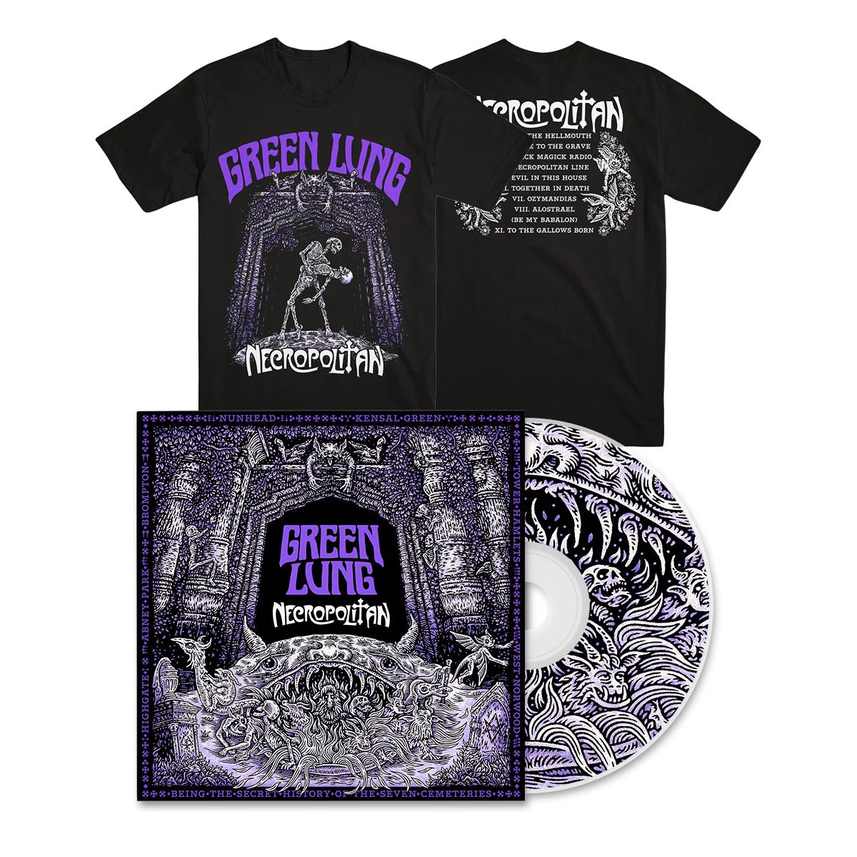 GREEN LUNG "Necropolitan" CD + T-Shirt Bundle