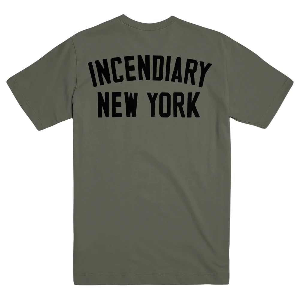INCENDIARY "Product Of New York - Military Green" T-Shirt - Image 2