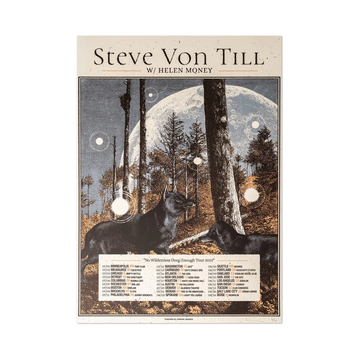 STEVE VON TILL "Euro Tour 2022" Screenprinted Poster